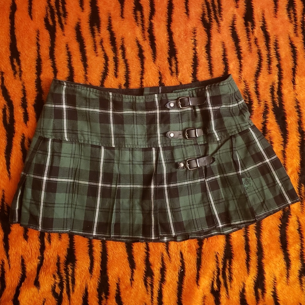 TRIPP NYC green plaid school girl skirt vintage